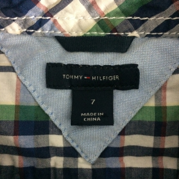 Tommy Hilfiger Boys 7 Plaid Button Up Dress Shirt - Picture 4 of 6